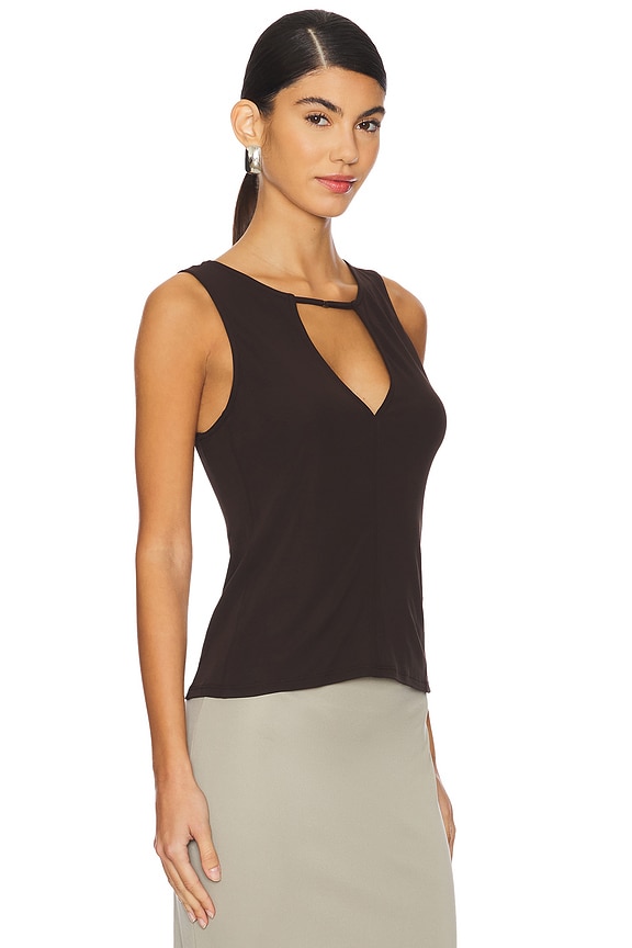 view 2 of 4 딮 V 탱크탑 in Chocolate Brown