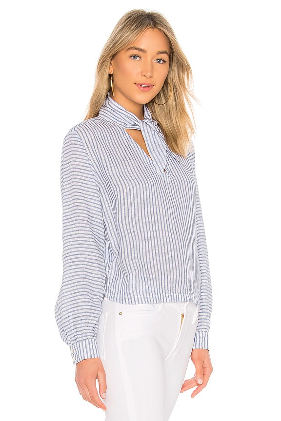 view 2 of 4 Handkerchief Blouse in Medium Blue Multi