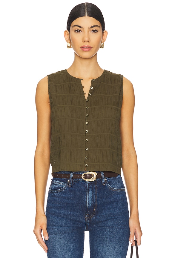 view 1 of 4 Smocked Tank in Juniper