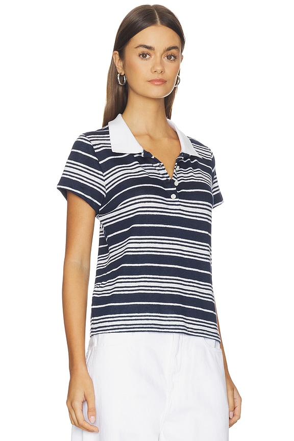 view 2 of 4 The Striped Short Sleeve Polo in Navy Multi