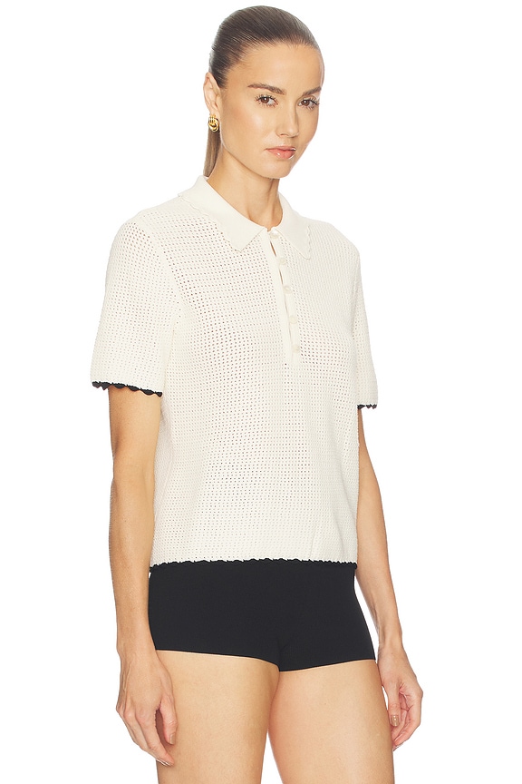view 2 of 4 The Textured Polo in Cream Multi