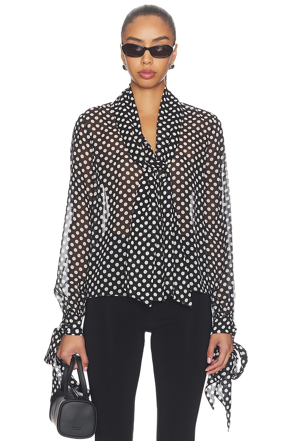 view 1 of 5 The Nouvelle Polka Dot Blouse in Black Multi