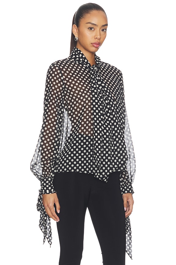 view 2 of 5 The Nouvelle Polka Dot Blouse in Black Multi