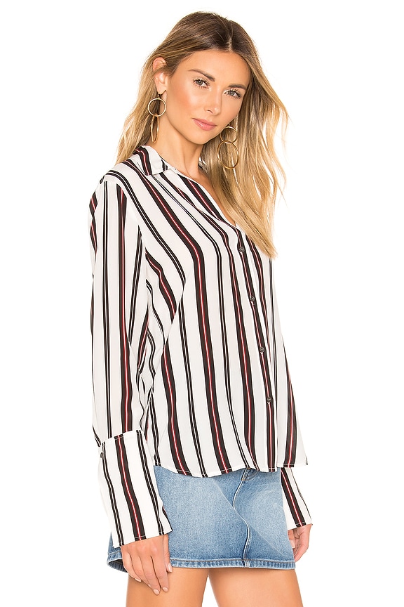 view 2 of 4 Long Cuff Pajama Blouse in Noir Multi