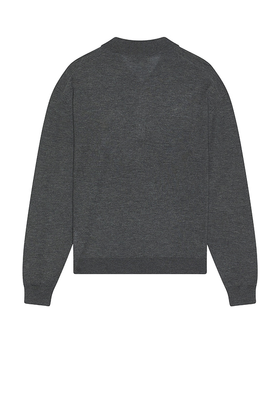 view 2 of 4 Superfine Polo Sweater in Grey Melange