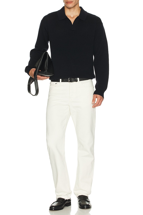 view 2 of 4 Textured Wool Cashmere Sweater in Dark Navy