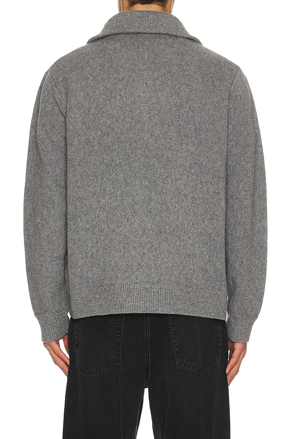 view 2 of 4 Wool Zip Sweater in Grey Melange