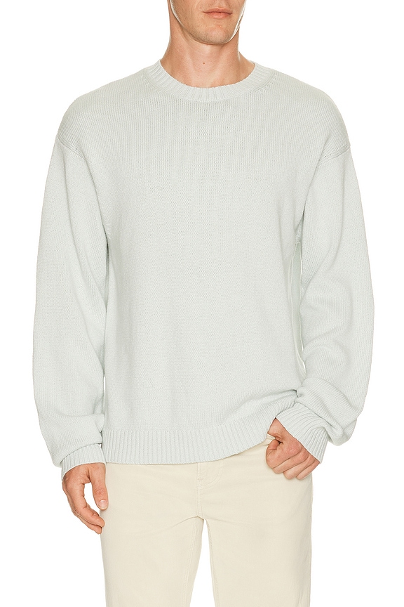 view 1 of 4 Cotton Silk Crewneck Sweater in Pale Blue