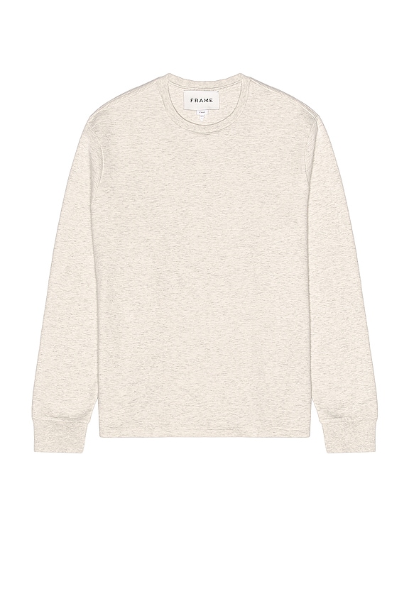 FRAME L/S Duofold Crew in Oatmeal Heather | REVOLVE