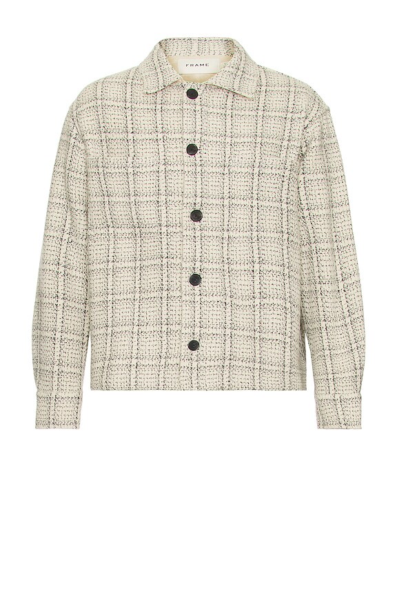 view 2 of 4 Flannel Overshirt Jacket in Off White Plaid