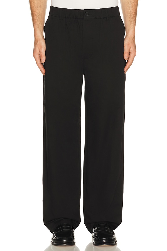 view 1 of 5 Relaxed Cotton Trousers in Washed Black