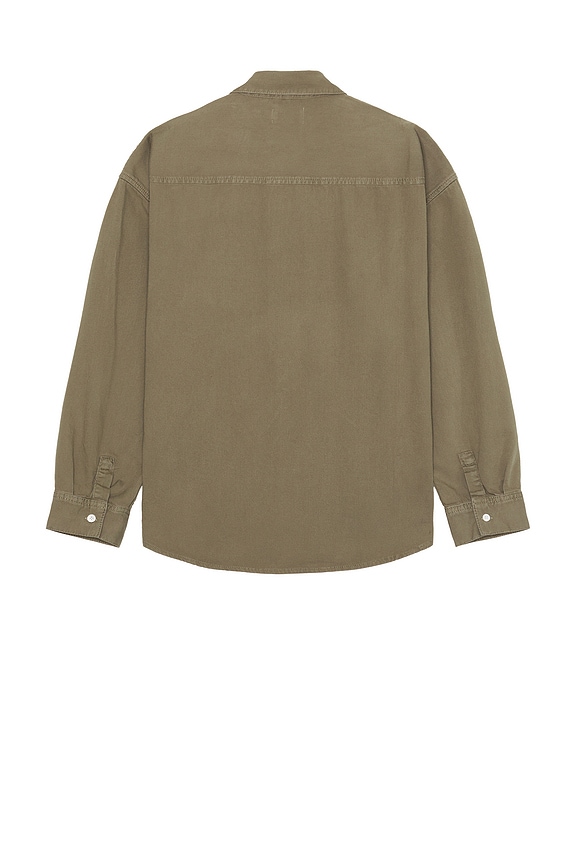 view 2 of 3 Long Sleeve Relaxed Denim Shirt in Taupe
