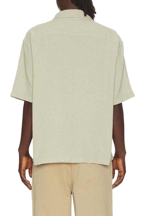 view 2 of 4 Open Weave Short Sleeve Shirt in Moss Green