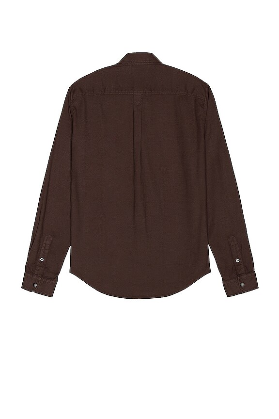 view 2 of 2 Double Pocket Brushed Flannel in Dark Chocolate