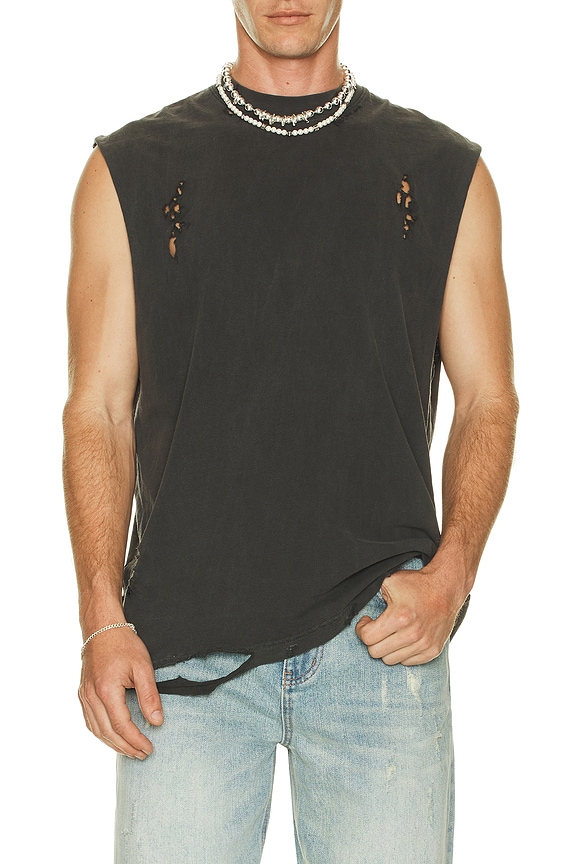 view 3 of 4 Distressed Tank Top in Pepper