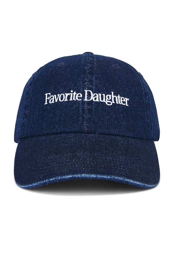 view 2 of 3 Logo Denim Baseball Hat in Dark Wash