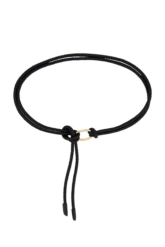 view 1 of 2 The Woven Knot Belt in Black with Polished Gold