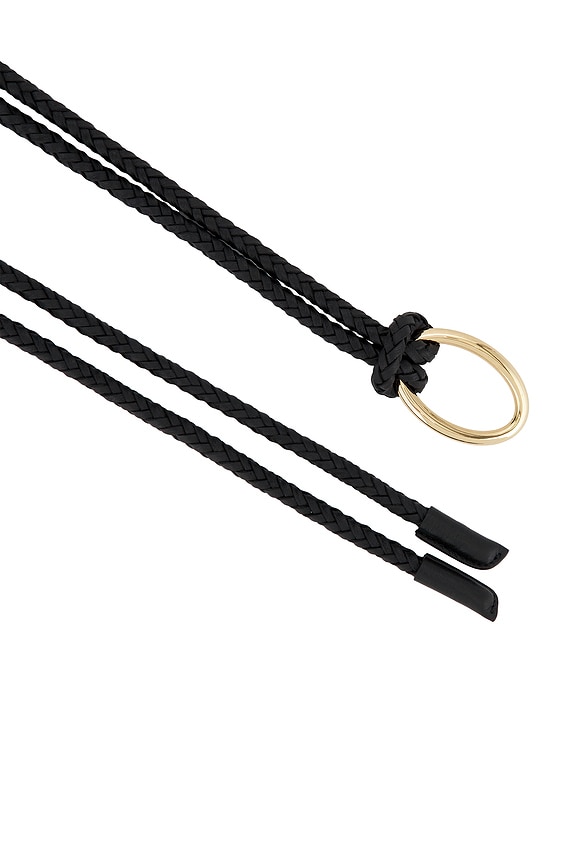 view 2 of 2 The Woven Knot Belt in Black with Polished Gold