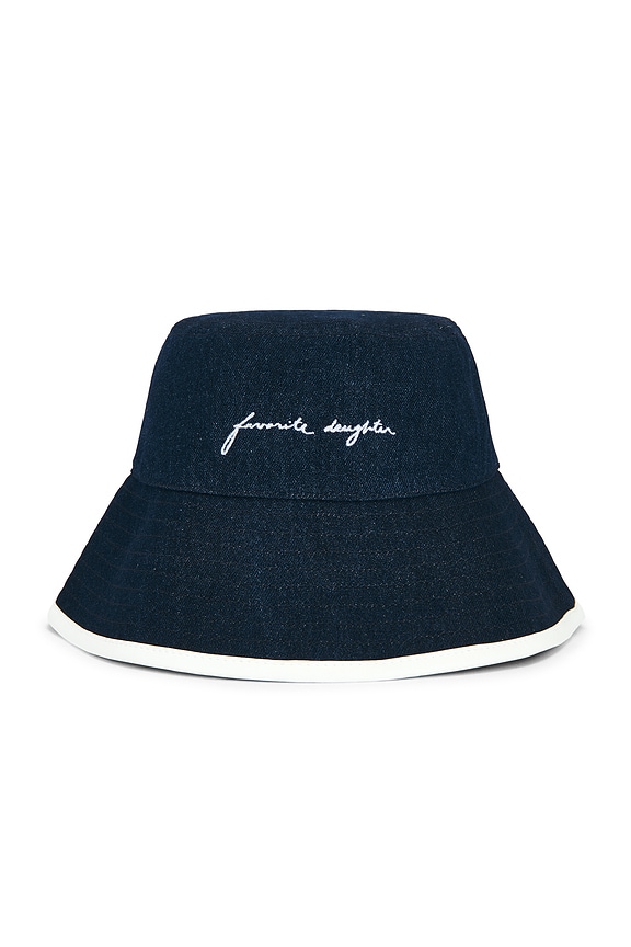 view 1 of 2 The Color Block Canvas Bucket Hat in Dark Wash