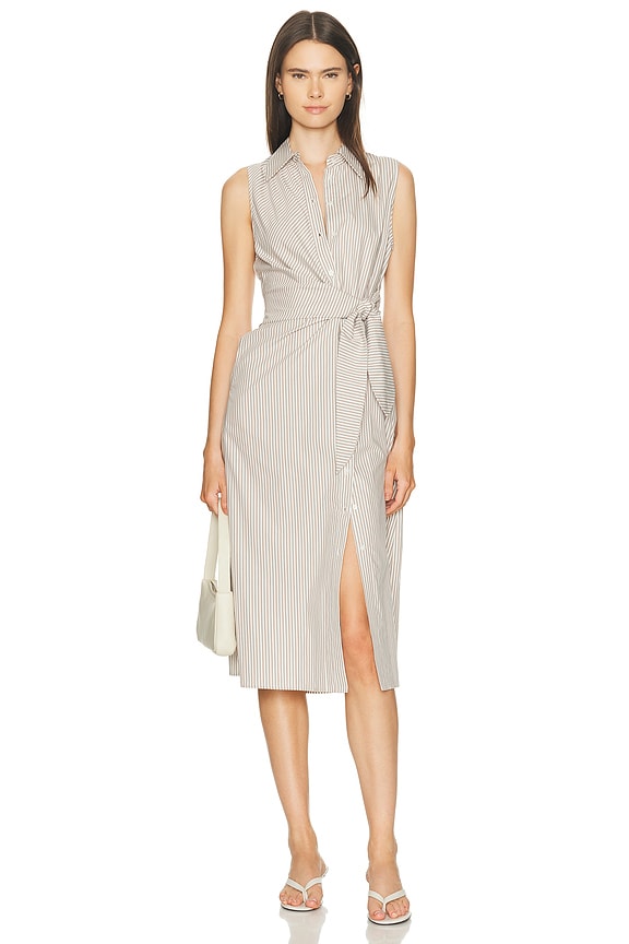 view 1 of 4 ROBE THE GOOD BEHAVIOR in Soft Taupe Stripe