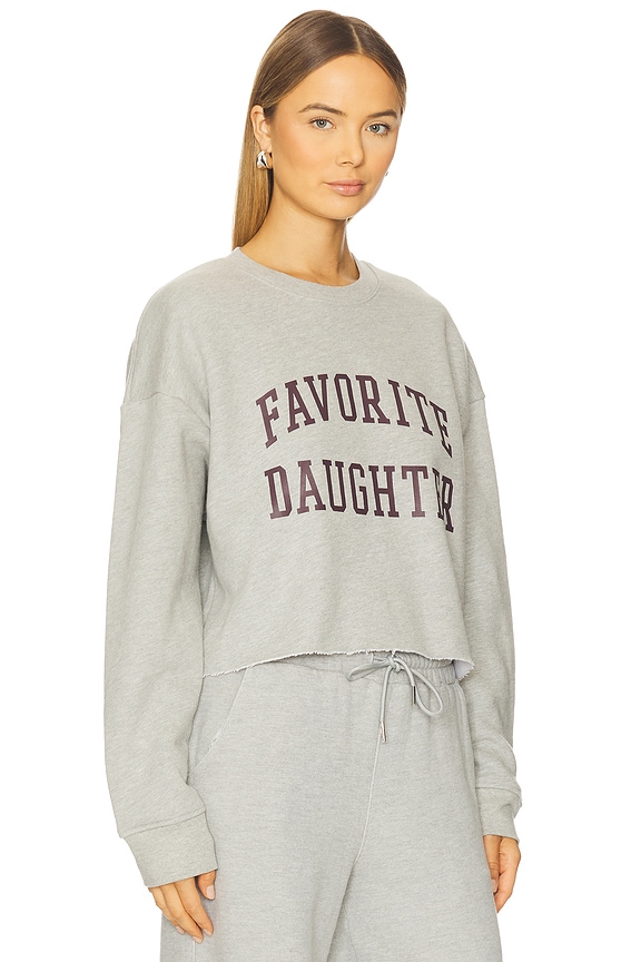 view 2 of 4 СВИТШОТ CROPPED COLLEGIATE in Heather Grey & Burgundy