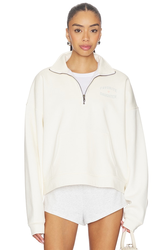 view 1 of 4 SUDADERA CON CREMALLERA THE FAVORITE DAUGHTER in Gardenia & Light Sage