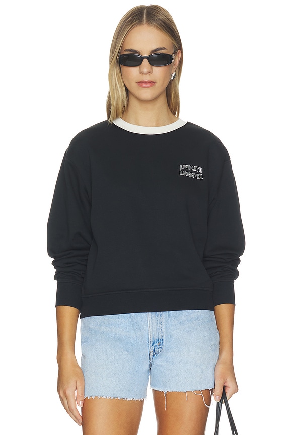 view 1 of 4 The Collegiate Chest Classic Sweatshirt in Black & Ivory