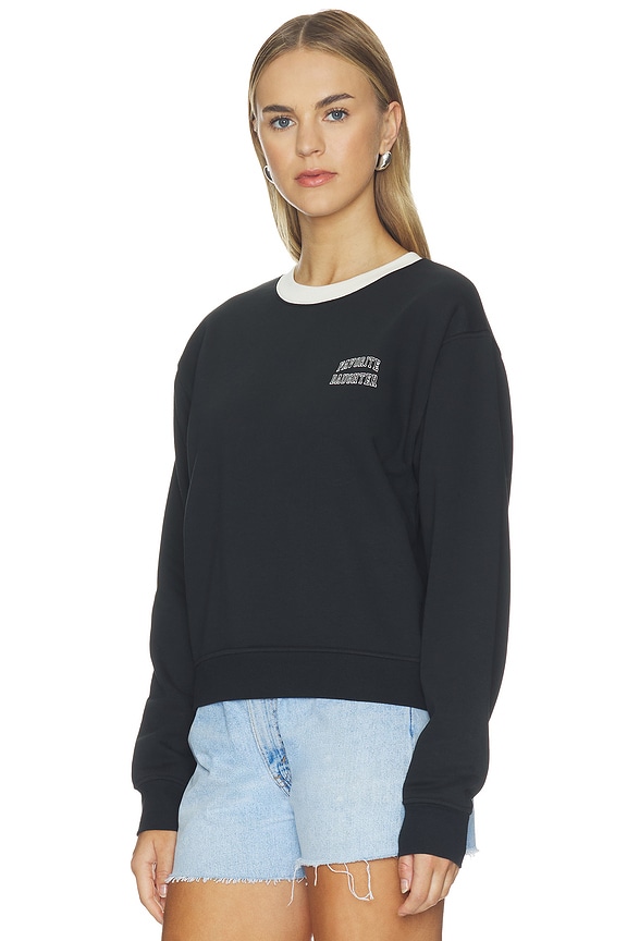 view 2 of 4 The Collegiate Chest Classic Sweatshirt in Black & Ivory