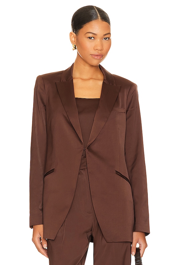 view 2 of 5 BLAZER EN SATIN in Coffee