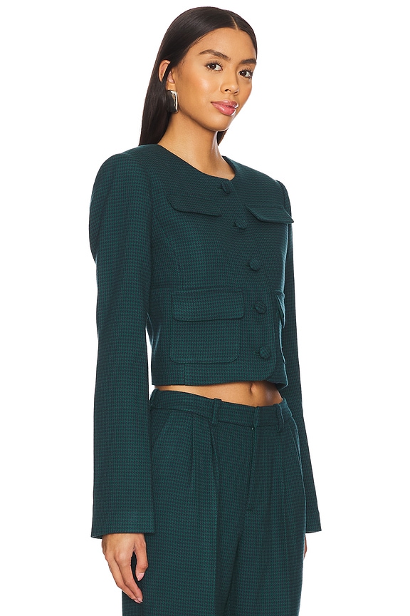 view 2 of 5 The Emily Jacket in Juniper Houndstooth