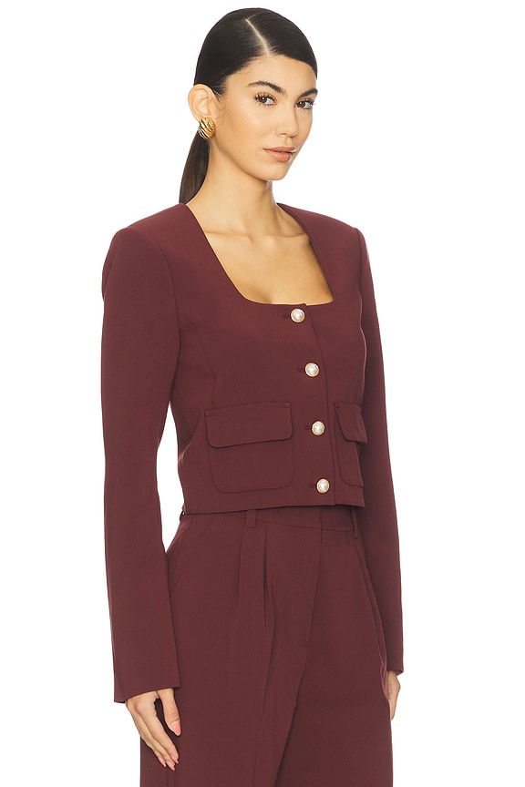 view 2 of 4 Laura Crop Jacket in Burgundy Dahlia