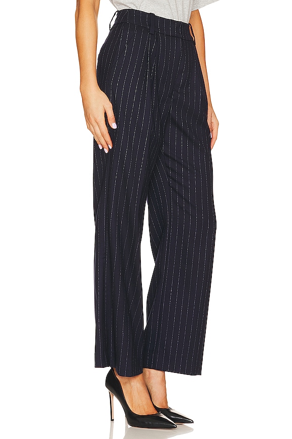 view 2 of 5 The Favorite Pant Shortie in Navy Pinstripe