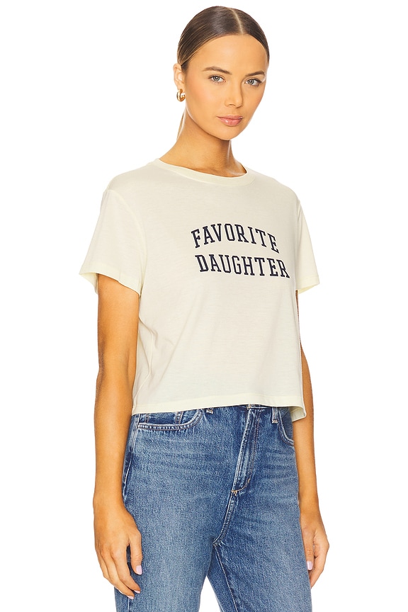 view 2 of 4 Favorite Daughter Cropped Collegiate Tee in Moonbean & Navy