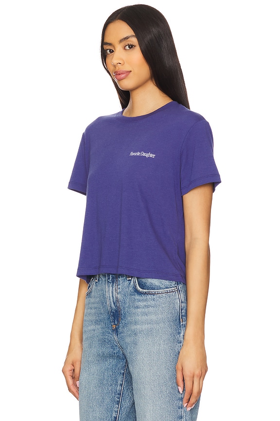 view 2 of 4 Cropped Collegiate Tee in Venetian Blue