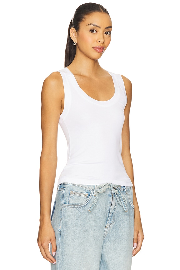 view 2 of 4 The Ribbed Tank in White