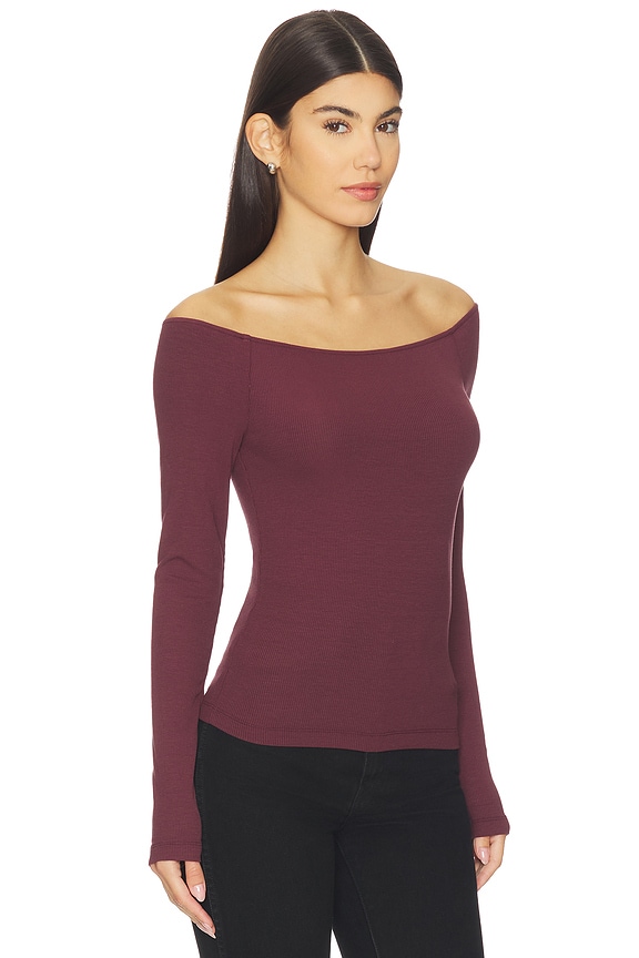 view 2 of 4 Sara Top in Burgundy Dahlia