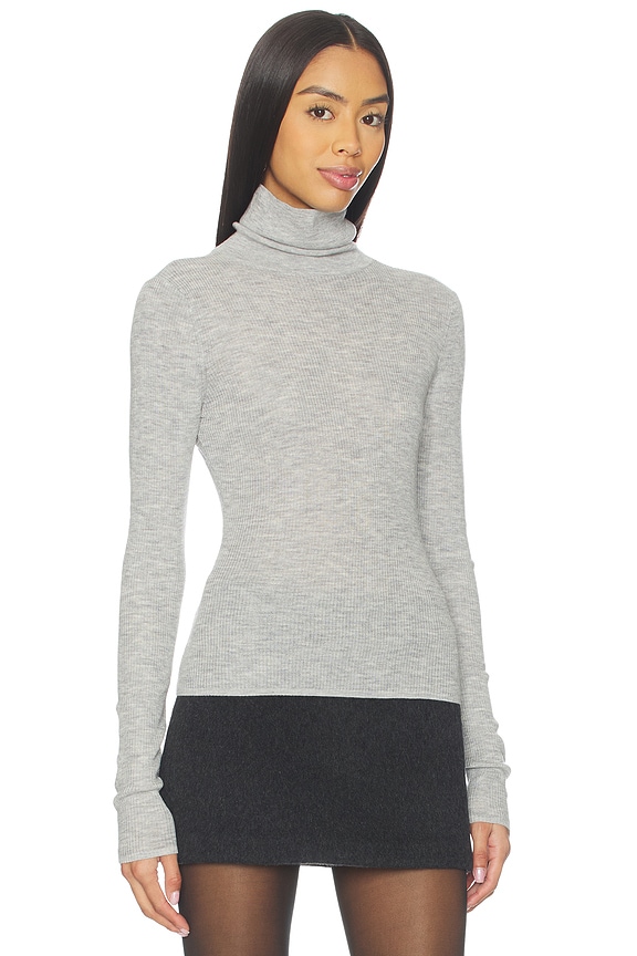 view 2 of 4 TOP MANGA LARGA AMELIA in Melange Grey