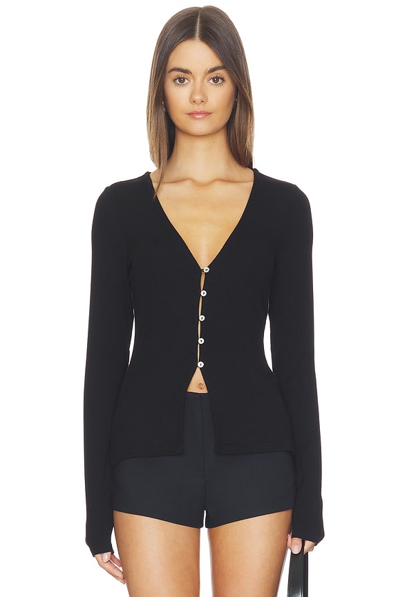 view 1 of 4 The Good Luck Long Sleeve Top in Black