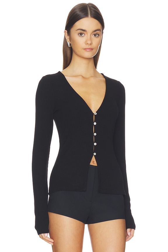 view 2 of 4 The Good Luck Long Sleeve Top in Black