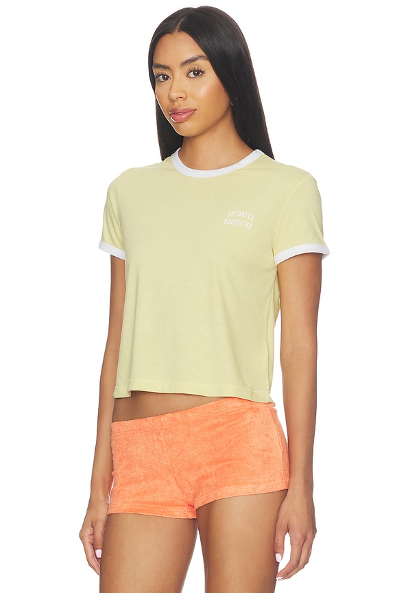 view 2 of 4 CAMISETA RINGER THE CROPPED FAVORITE DAUGHTER in Golden & Off White