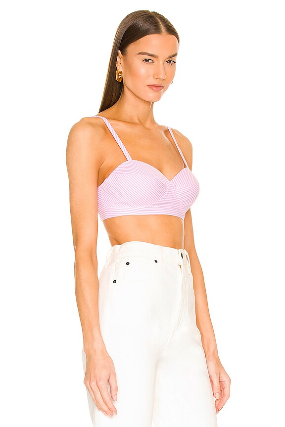 view 2 of 4 Ex Boyfriend Bra Top in Pink Stripe