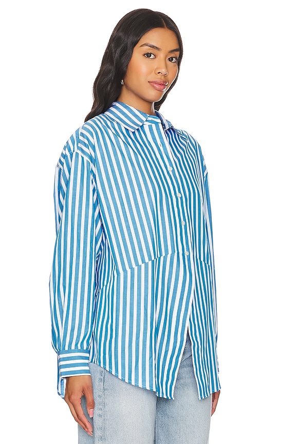 view 2 of 5 CAMISA DOOR'S ALWAYS OPEN EX BOYFRIEND in Azure Stripe