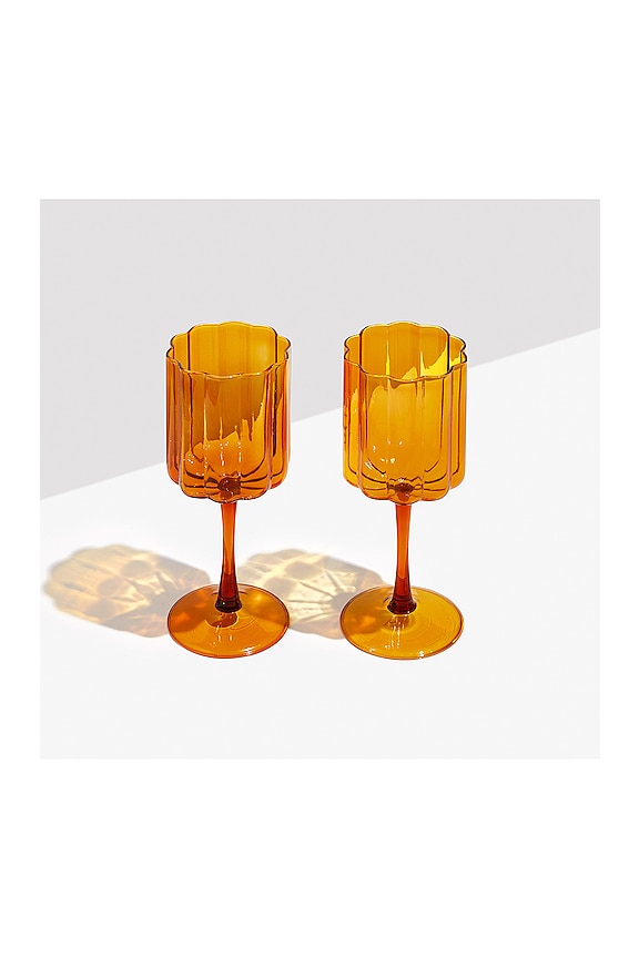 view 2 of 3 ОЧКИ WAVE WINE GLASSES in Amber