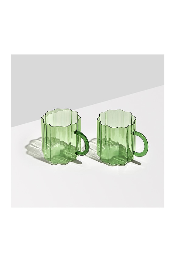 view 2 of 2 Wave Mugs Set of 2 in Green
