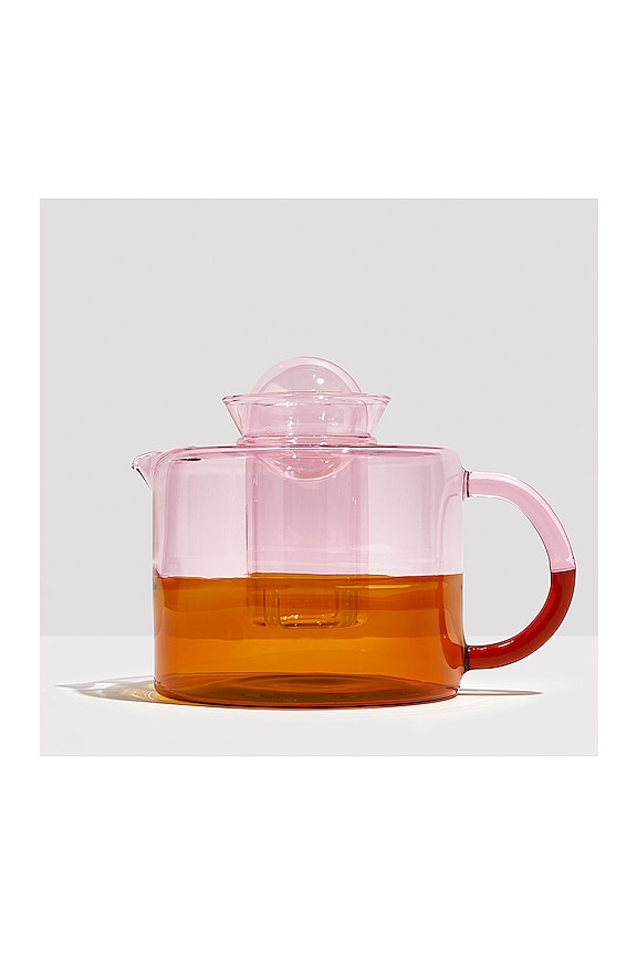 view 2 of 2 BULE TWO TONE TEAPOT in Pink & Amber