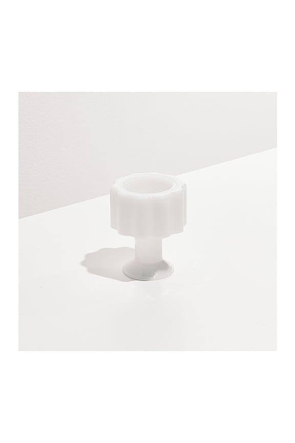 view 2 of 4 Wave Candle Holder in White