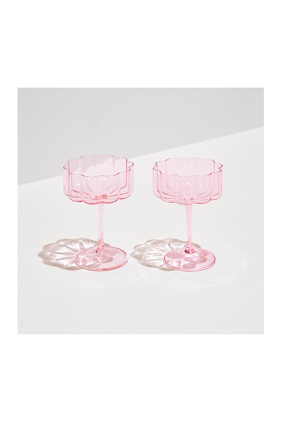 view 2 of 4 Wave Coupe Glasses Set of 2 in Pink