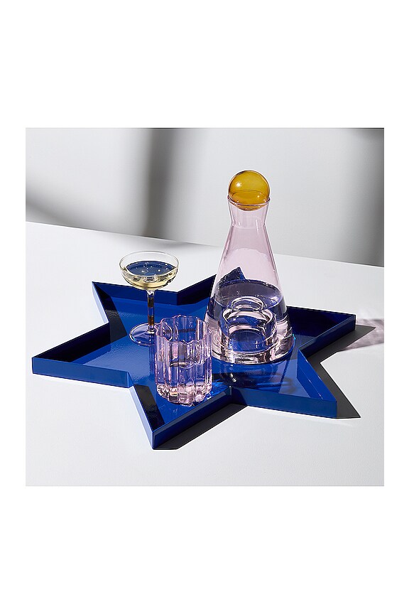view 2 of 2 Metal Star of David Tray in Blue