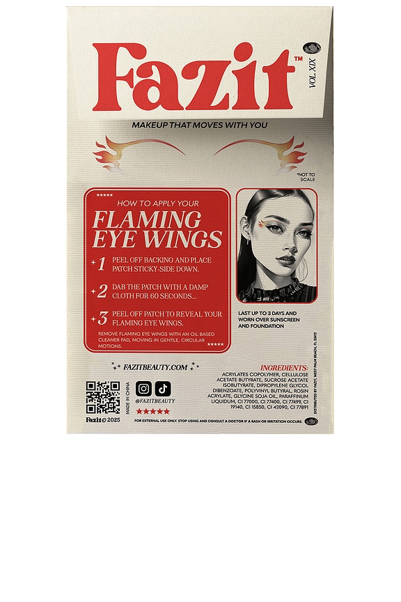 view 2 of 7 Flaming Eye Wings in Red & Orange