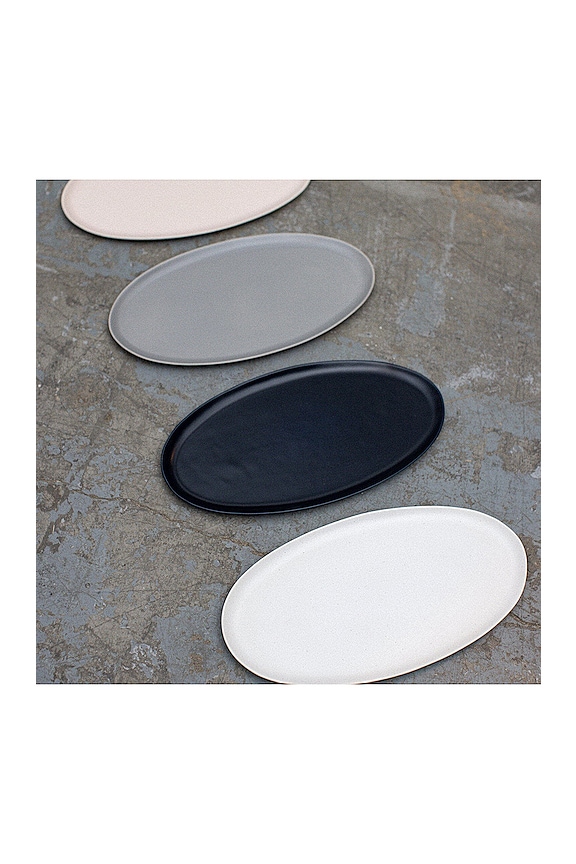 view 2 of 3 The Oval Serving Platter in Speckled White